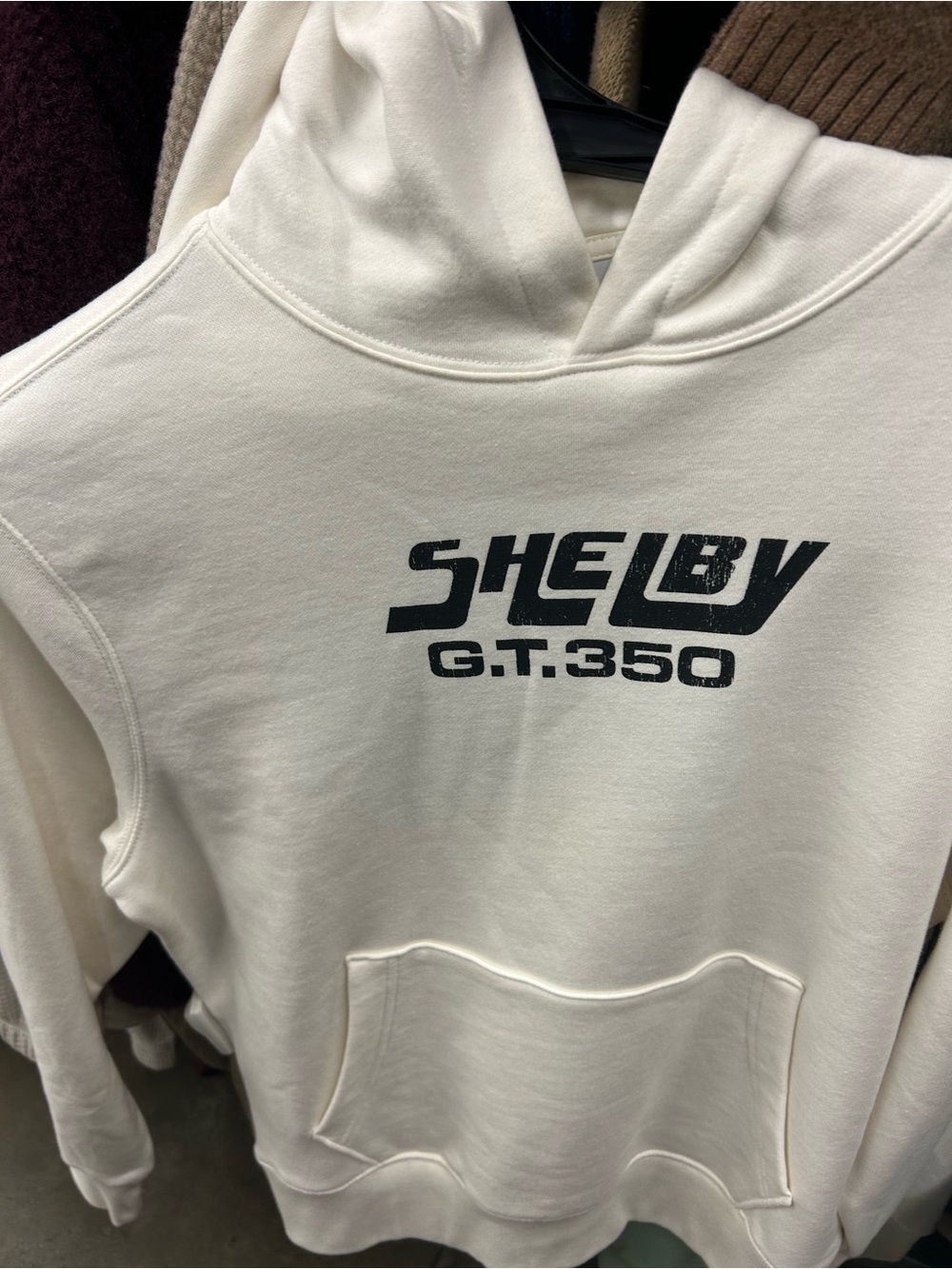 Shelby & Palmer Off-White Hoodie with Black Shelby G.T.350 Logo